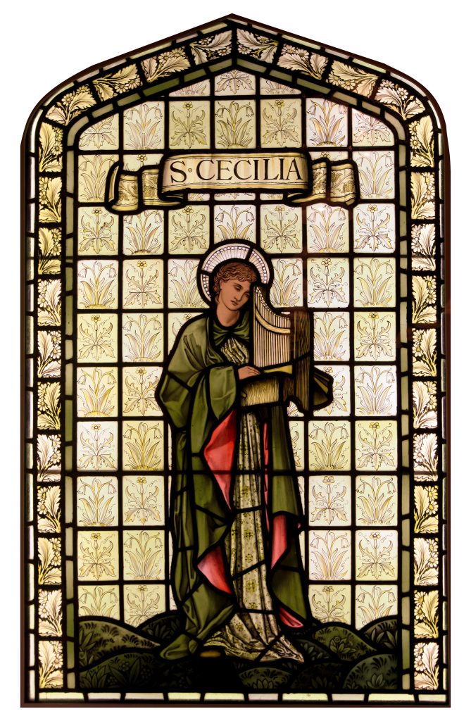 ‘St. Cecilia’ stained glass panel, c.1897