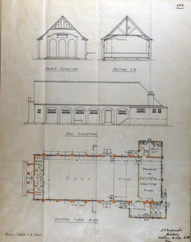 Architectural drawing of Bradwell-on-Sea Village Hall