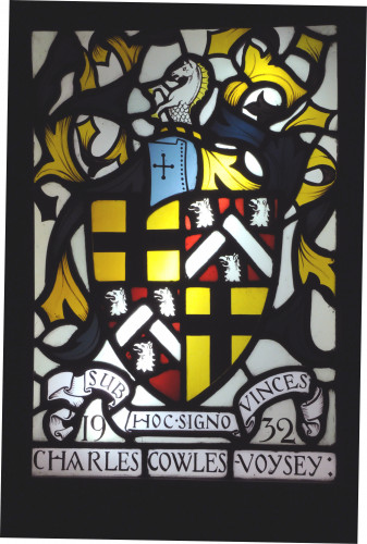Stained glass panel of an armorial