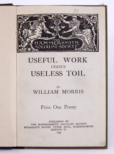 Printed pamplet Useful Work Versus Useless Toil