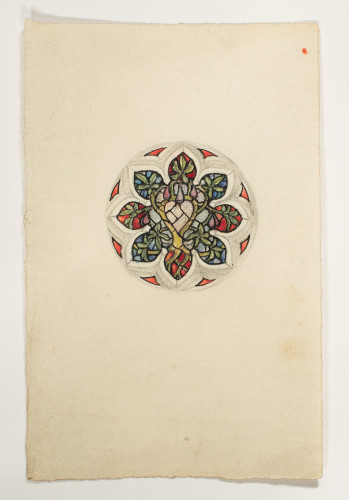 Design for a rose-shaped stained glass window