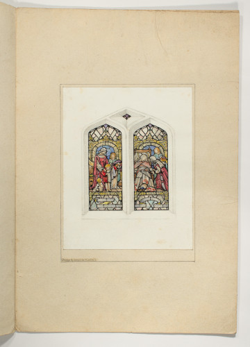 Design for a two-light stained glass window