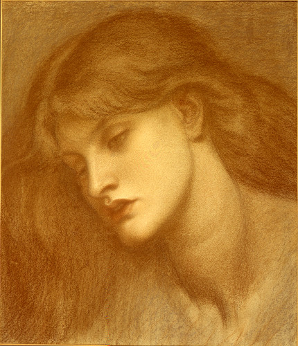 Chalk drawing of a woman's head