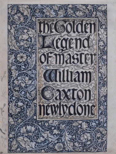 A complex floral design for a book title page