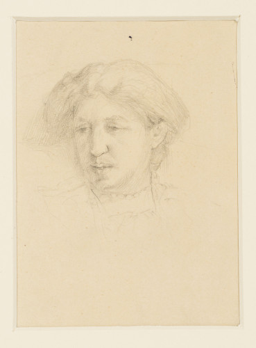 Pencil drawing of May Morris