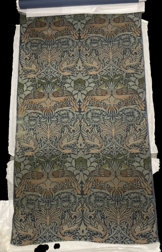 Peacock and Dragon woven wool - William Morris Gallery