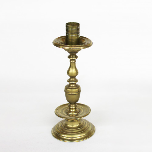 An ornate brass candlestick