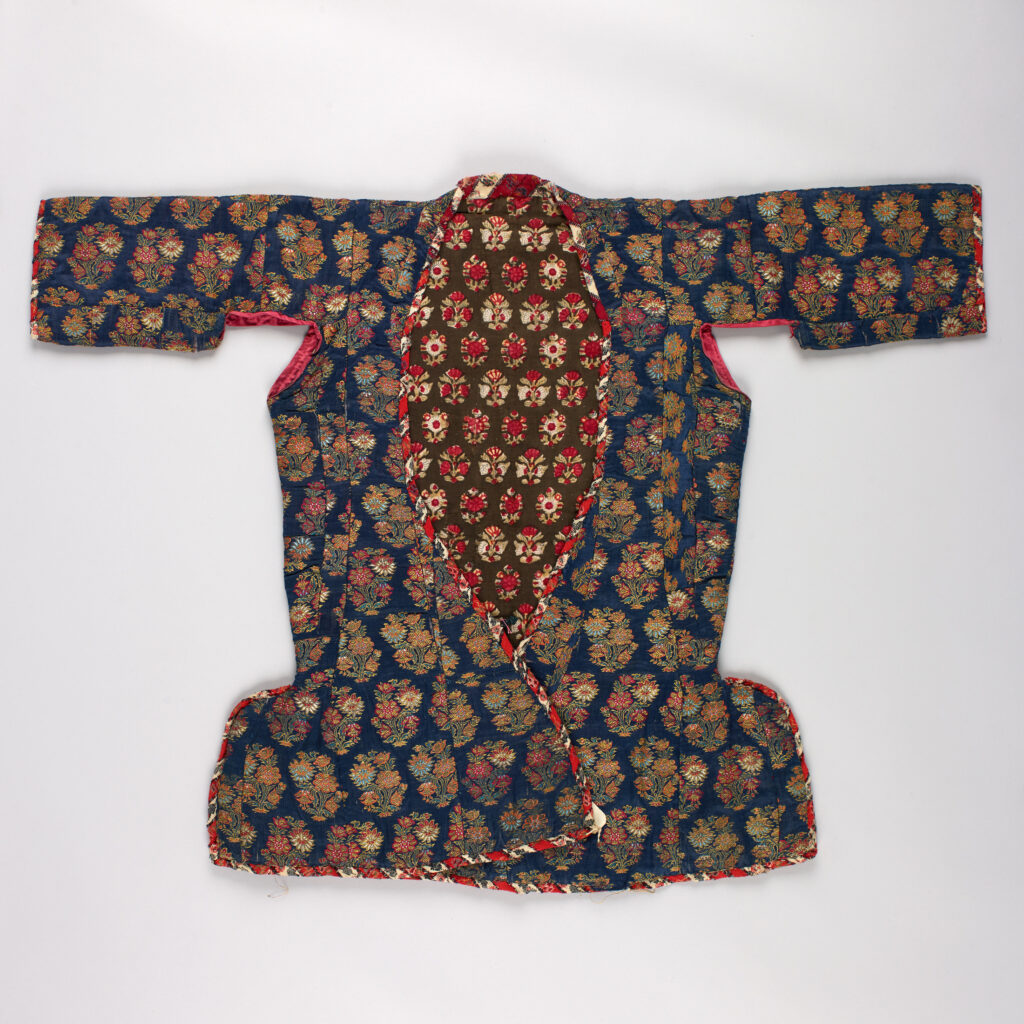 Jacket, 1800–60, Iran (Qajar), woven silk and metal thread lined with European roller-printed cotton.