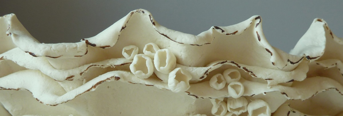 Close up on folded paper porcelain