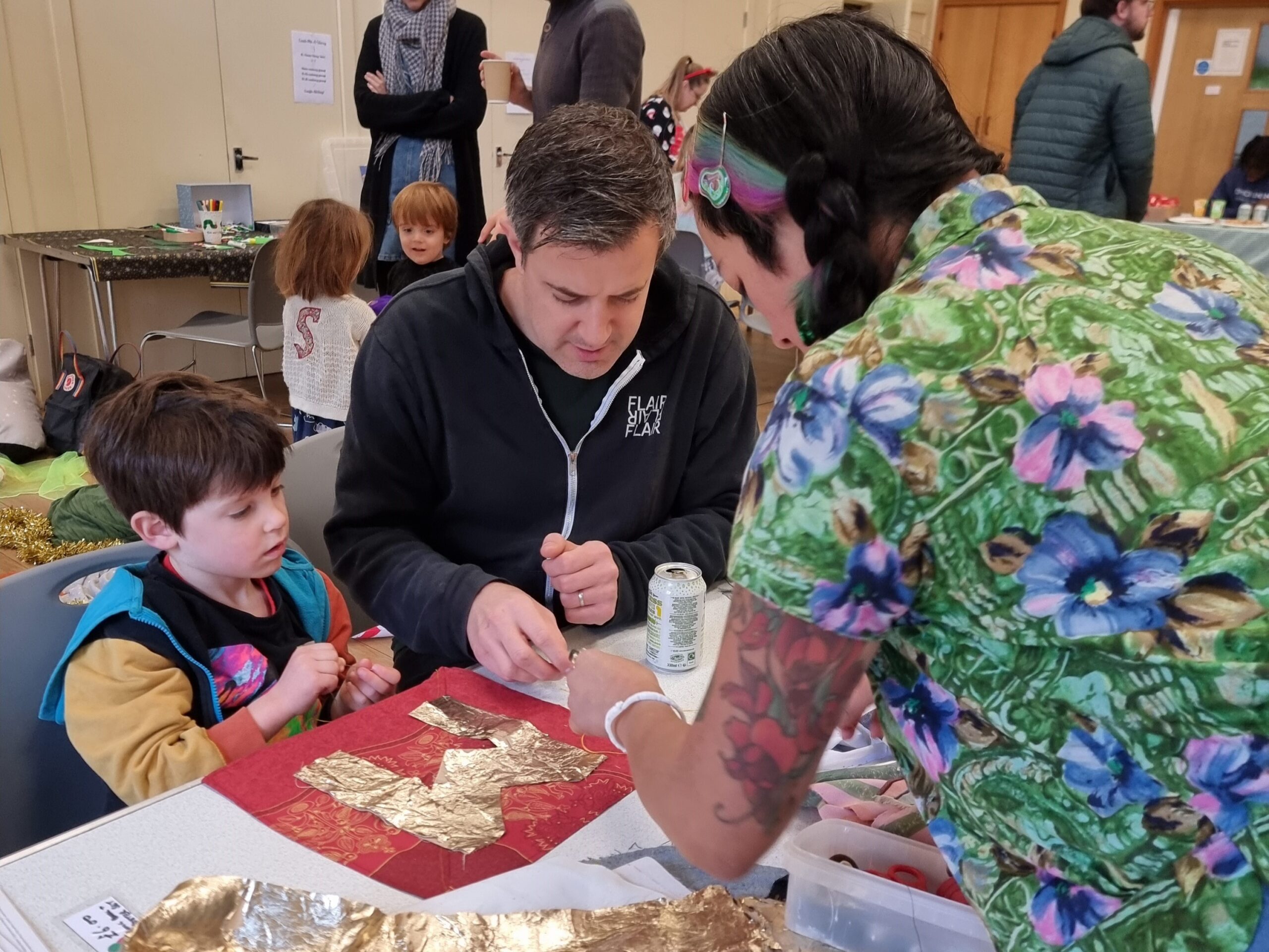 People taking part in a craft workshop