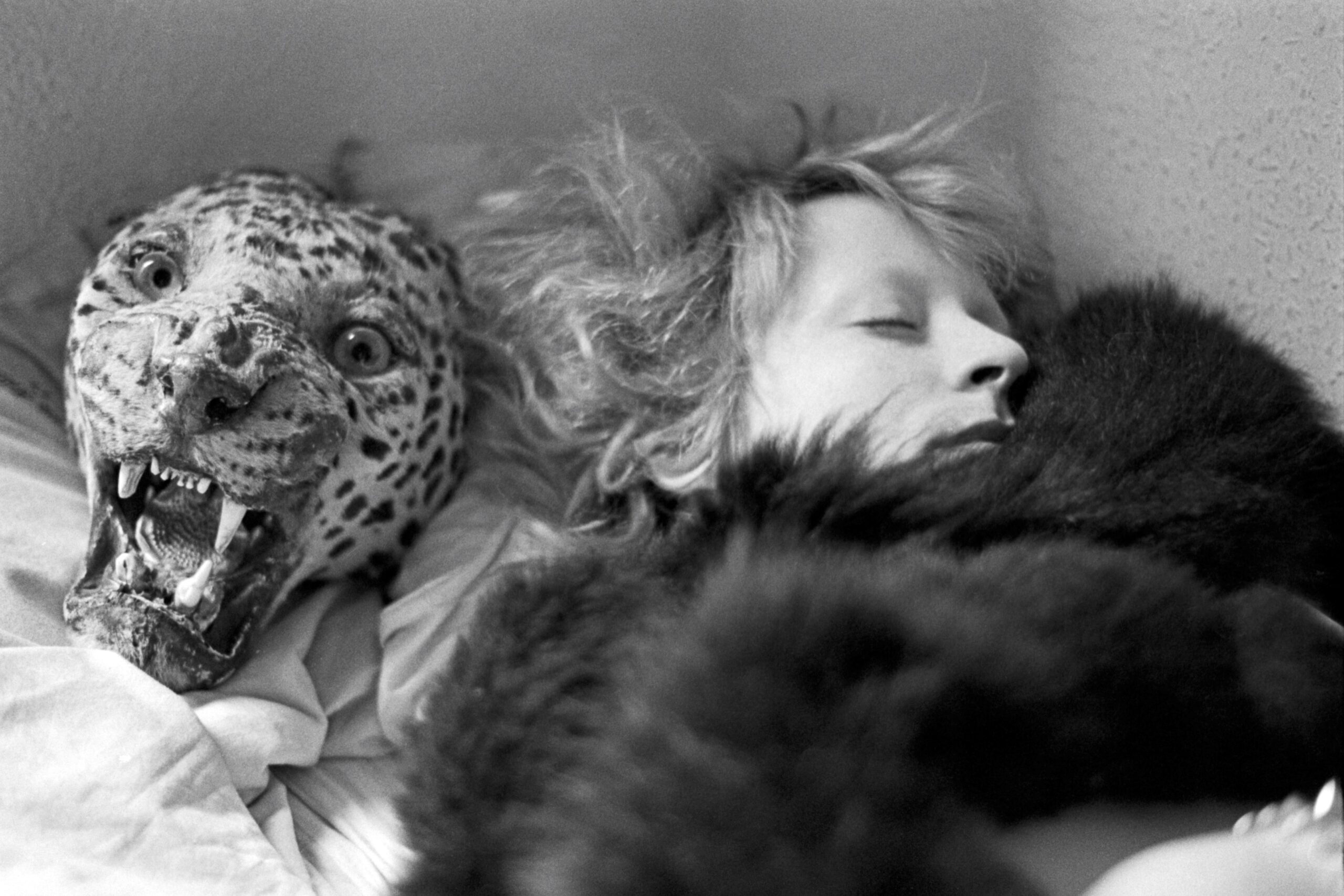 Jane with Leopards Head, Earls Court, 1980. Photography by Smiler. Estate of Mark Cawson and Sorika.
